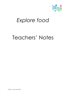 Explore food Teachers` Notes