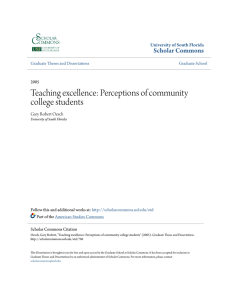 Teaching excellence: Perceptions of community college students