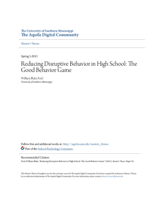 Reducing Disruptive Behavior in High School