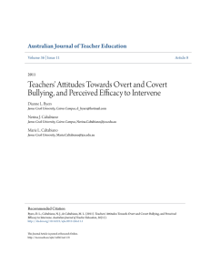 Teachers` Attitudes Towards Overt and Covert