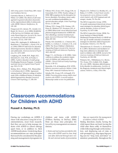Classroom Accommodations for Children with ADHD
