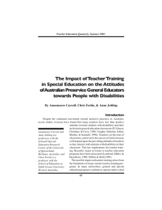 The Impact of Teacher Training in Special Education on the Attitudes
