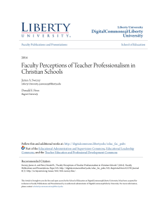 Faculty Perceptions of Teacher Professionalism in Christian Schools