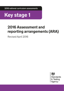 2016 KS1 Assessment and reporting arrangements (ARA)