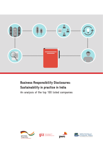 Business Responsibility Disclosures: Sustainability in practice