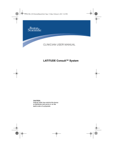 LATITUDE Consult™ System - CLINICIAN USER
