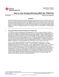 How to use Analog Dimming with TPS6116x .