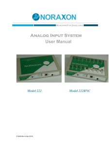 Analog Input System User Manual