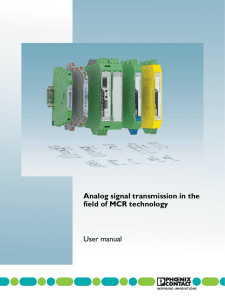 User manual MCR technology