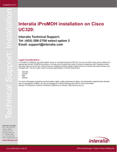 iProMOH Installation Guide Cisco UC320