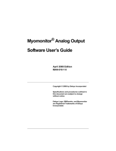 Myomonitor Analog Output Software User`s Guide