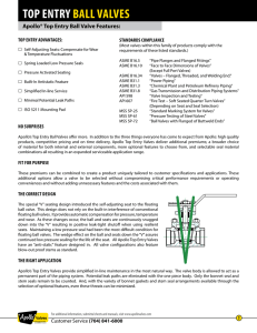 TOP ENTRY BALL VALVES