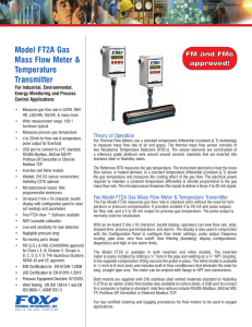 Fox Model FT2A Datasheet - Fox Thermal Instruments