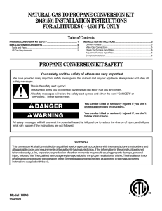 Natural gas to propane conversion kit 20491501 installation