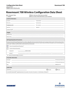 Rosemount 708 Wireless Configuration Data Sheet