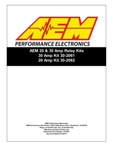 AEM 30 Amp Relay Kit Instructions