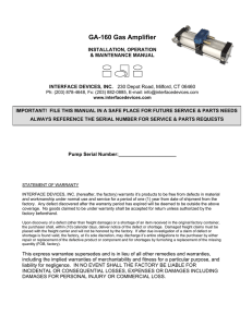 GA-160 Gas Amplifier - Interface Devices, Inc.