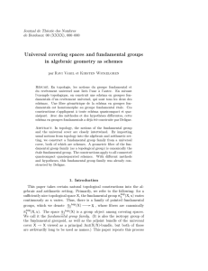 Universal covering spaces and fundamental groups in algebraic