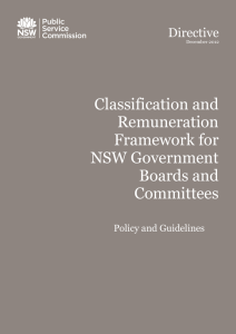 Classification and Remuneration Framework for NSW Government
