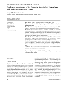 Psychometric evaluation of the Cognitive Appraisal