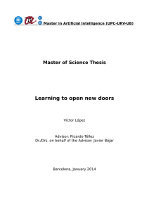 Master of Science Thesis Learning to open new doors