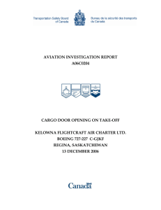 cargo door opening on take-off kelowna flightcraft air