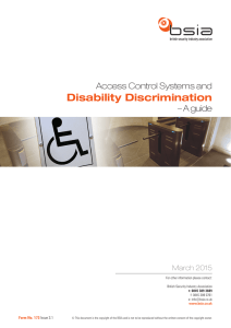 Disability Discrimination - British Security Industry Association