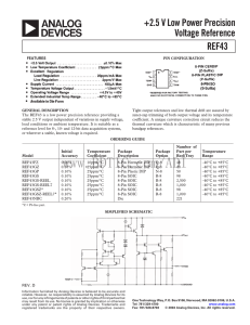REF43 +2.5 V Low Power Precision Voltage Reference Data Sheet