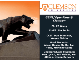 GENI/OpenFlow @ Clemson