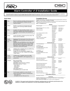 Alarm Controller v1.0 Installation Guide