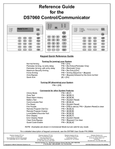 DS7060 Reference Guide - Affordable Security and Protection