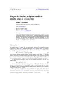 Magnetic field of a dipole and the dipole–dipole - Rose