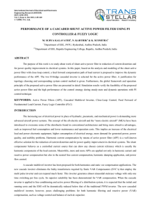 performance of a cascaded shunt active power filter using pi