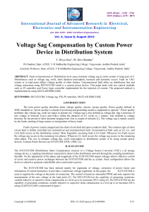 Voltage Sag Compensation by Custom Power Device in