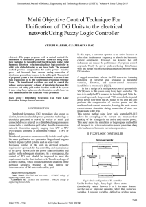 Multi Objective Control Technique For Unification of DG Units to the