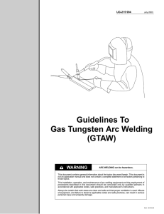Guidelines to Gas Tungsten Arc Welding (GTAW)