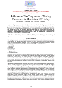 Influence of Gas Tungsten Arc Welding Parameters in