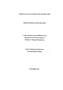 STRENGTH OF GAS TUNGSTEN ARC WELDING JOINT MOHD