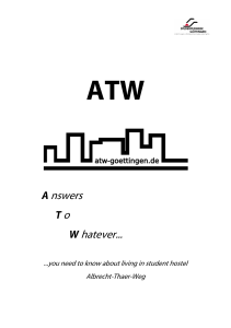 A nswers W hatever... - Studentenwohnheim Albrecht-Thaer-Weg