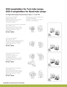 G23 Lampholders for Twin-tube Lamps, G23