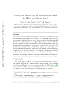 Stability and Monotonicity for Some Discretizations of the Biot`s Model