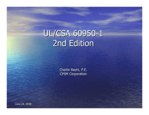 UL/CSA 60950-1 2nd Edition