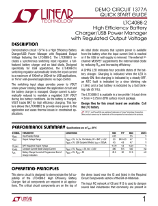 DC1377 - LTC4088-2 Evaluation Kit Quick Start Guide