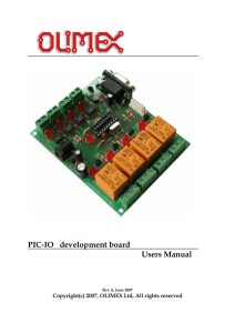 PIC-IO PIC DEVELOPMENT BOARD WITH 4 RELAYS AND 4 OPTO