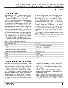 DC1020 - LTC3555EUFD Evaluation Kit Quick Start Guide