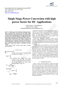 Single Stage Power Conversion with high power factor for DC