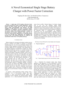 17.4 A Novel Economical Single Stage Battery Charger with Power