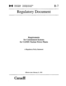 R-7 - Requirements for Containment Systems for CANDU Nuclear