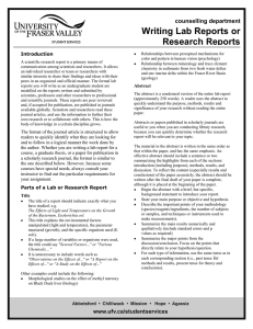 Writing Lab Reports or Research Reports