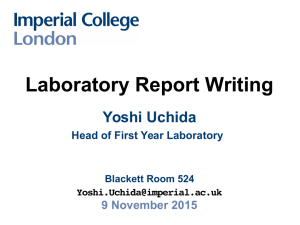 Writing Lab Reports - Imperial College London